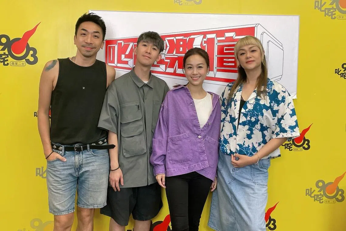 Jacqueline Wong (second from right) with the DJs of the radio show 903 Music.