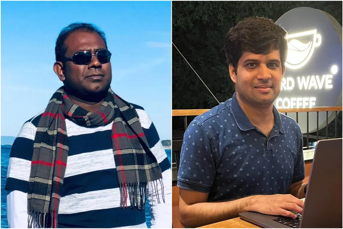 Mr Santhinesh Kumar Nagendran (left) and Mr Manu Dhundi both left the US and returned India to pursue entrepreneurial dreams.