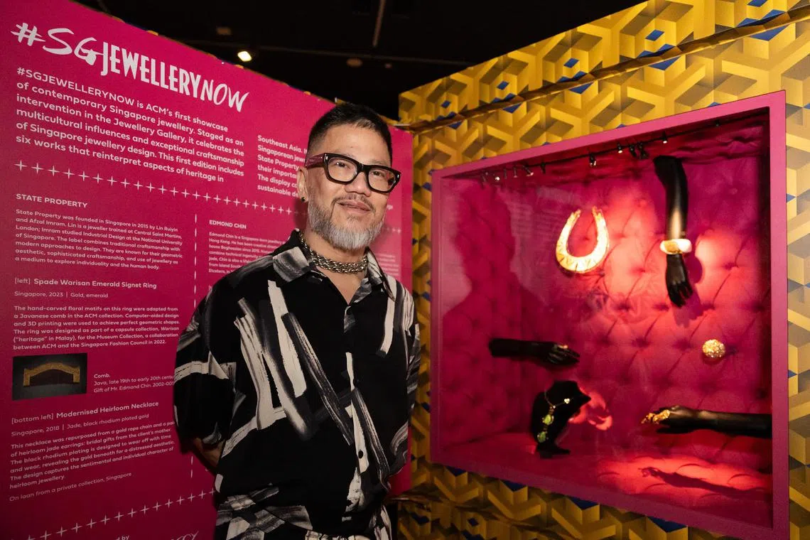 ST20240626_202414614996/acacm27/Brian Teo/Amanda Chai SY/ Profile of Mr Edmond Chin, 60,Jewellery Specialist, at the #SGJewelleryNow showcase in Asian Civilisations Museum on June 26, 2024. ST PHOTO: BRIAN TEO