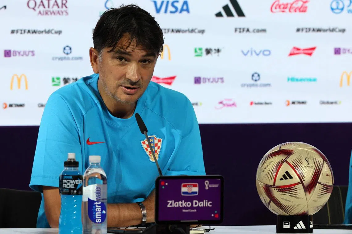 Croatia's coach Zlatko Dalic at the press conference ahead of Tuesday's World Cup semi-final against Argentina. 
