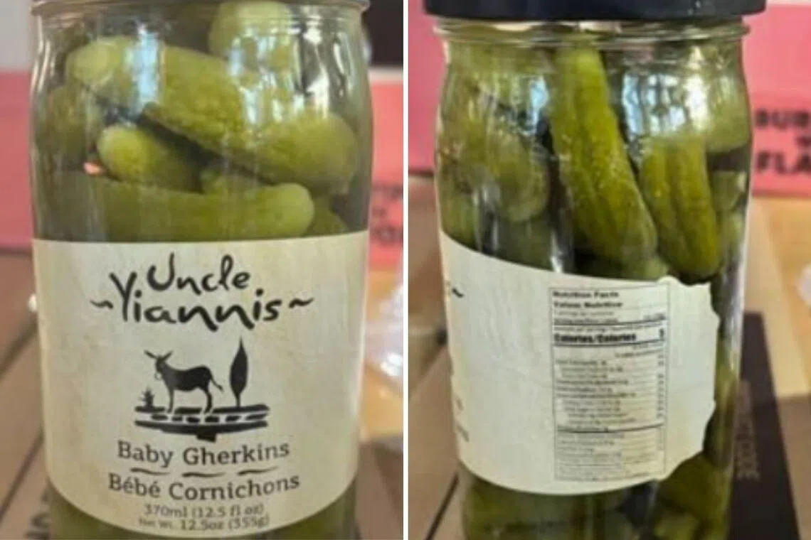Sulphur dioxide – an allergen – was detected in Uncle Yiannis’ Baby Gherkins, said the Singapore Food Agency in a statement on March 11. 