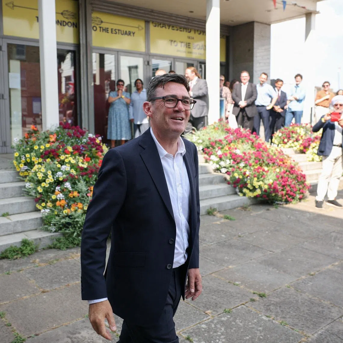 Newly elected leader of Britain's Labour Party Andy Burnham walks following his first engagement as leader, in Gravesend, Kent, Britain, July 17, 2026. REUTERS/Isabel Infantes