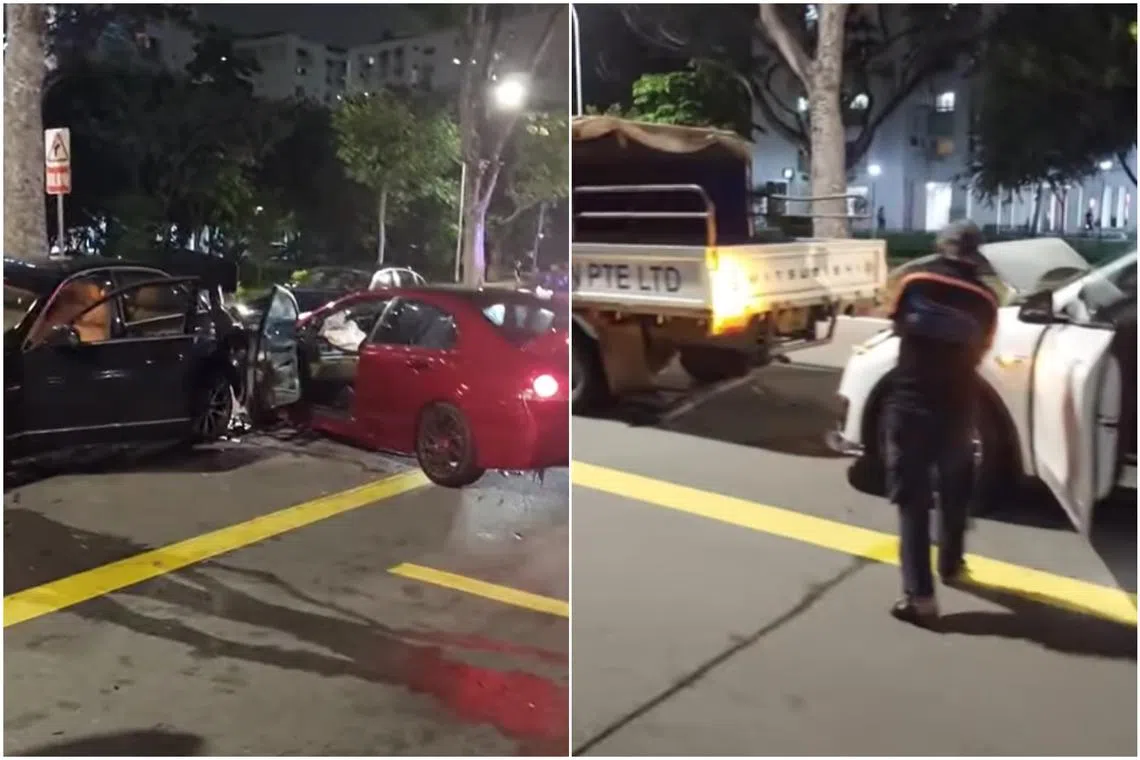 The police said they were alerted to the accident involving four cars and a lorry along Yishun Avenue 2 towards Canberra Link at about 6.35pm that day. 