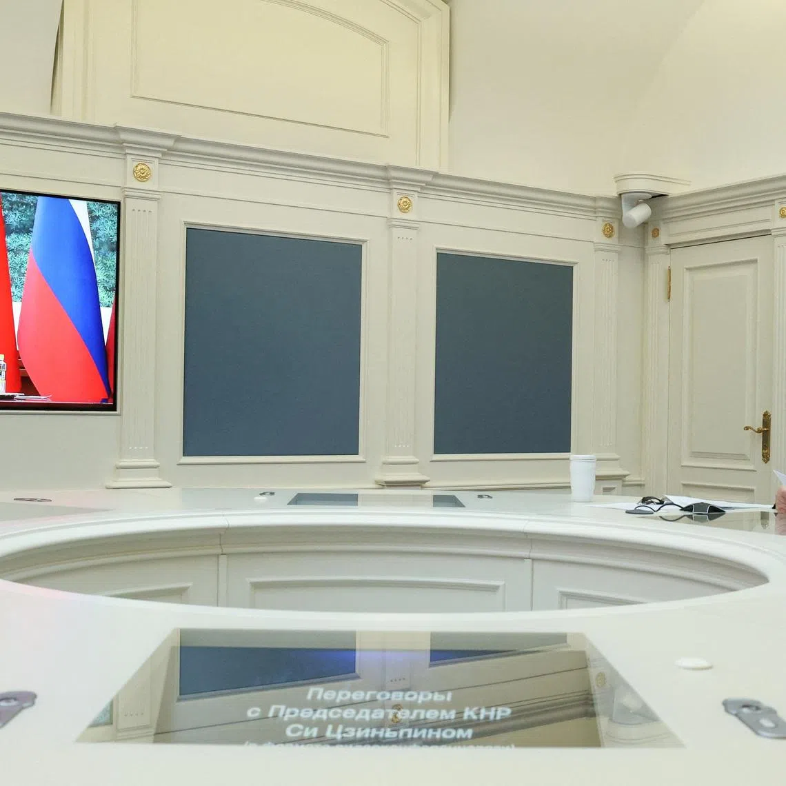 Russia's President Vladimir Putin holds talks with China's President Xi Jinping via video link from Moscow, Russia, on Feb 4.