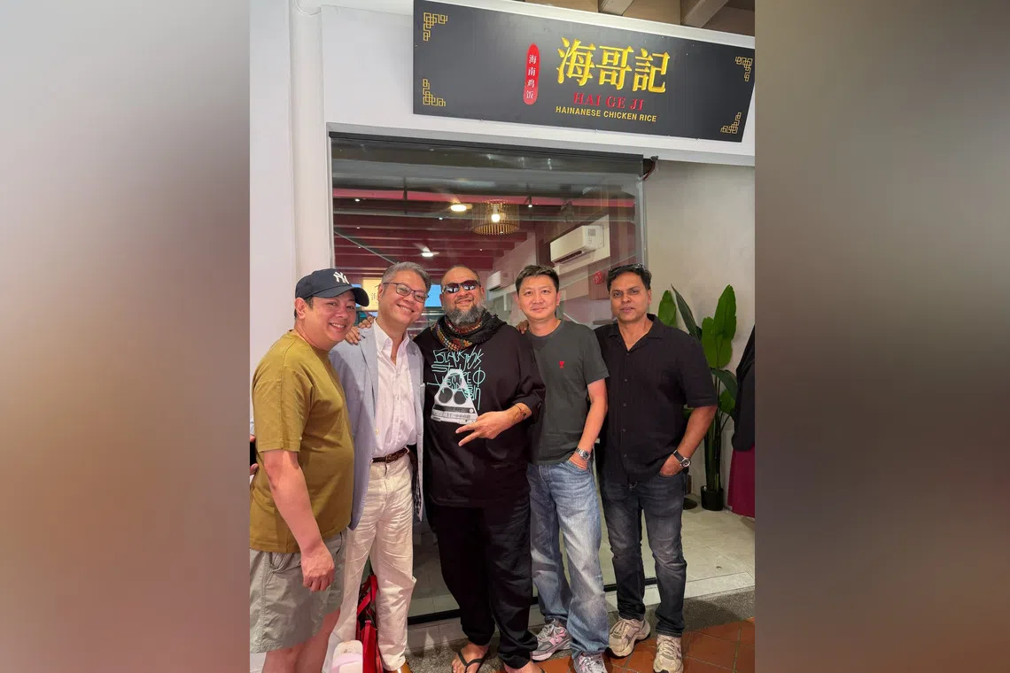 Sheikh Haikel (centre) with the main cast of Army Daze, (from left) Kevin Verghese, Edward Yong, Adrian Lim and Ahamed Azad.