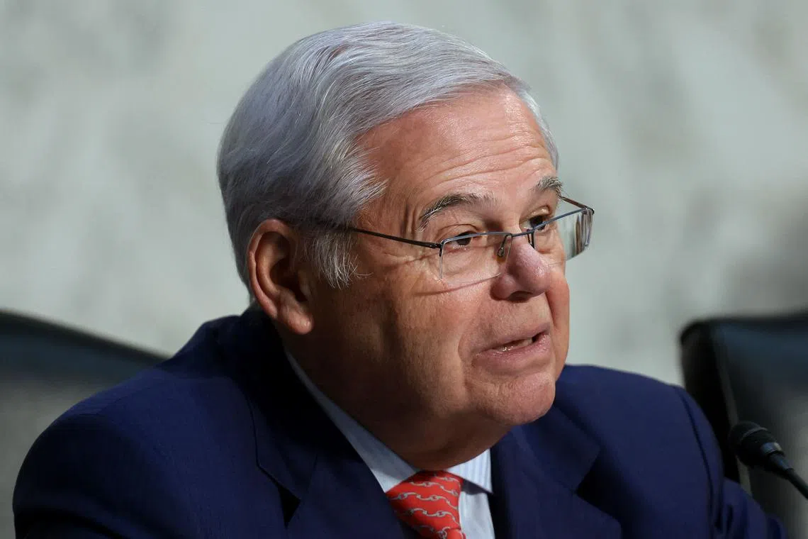 The filing in Manhattan federal court followed a 19-minute speech that Mr Bob Menendez gave on Jan 9 on the floor of the Senate.