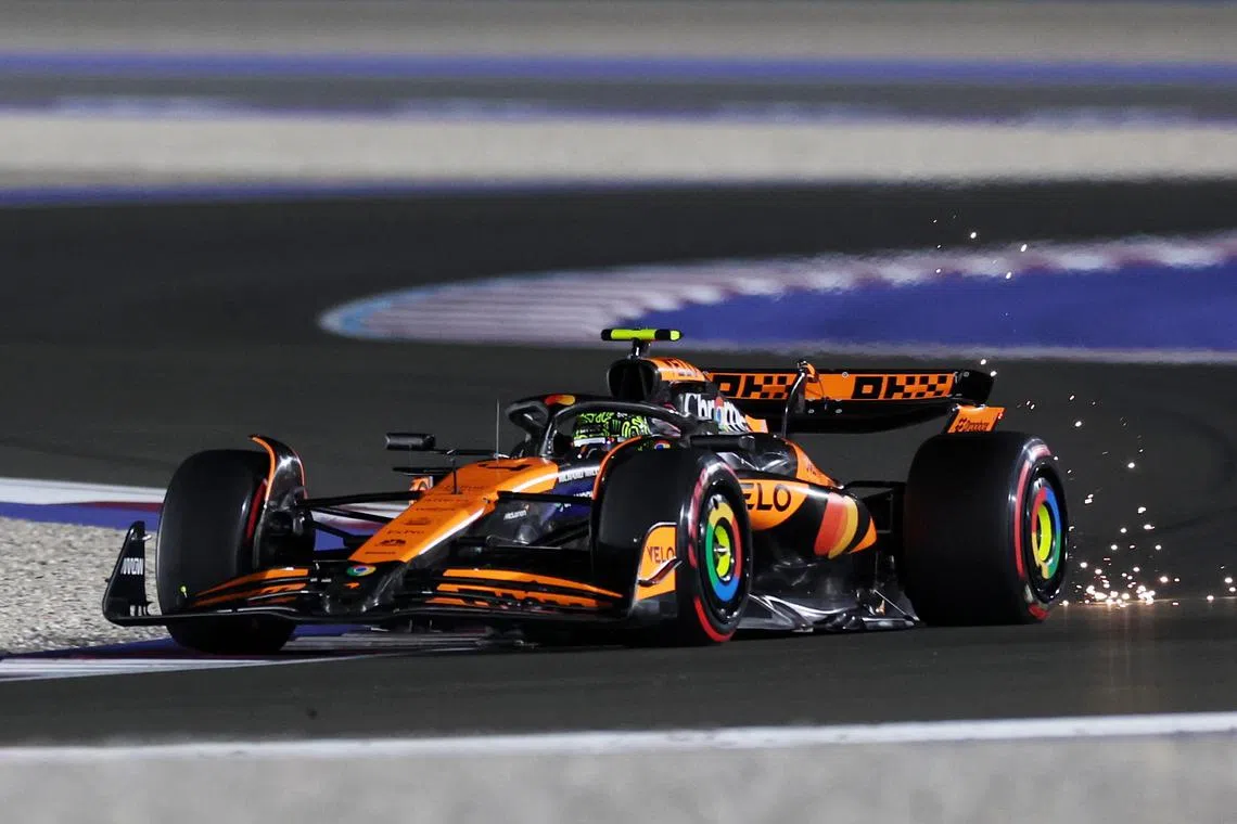 epa11750292 British driver Lando Norris of McLaren in action during the Qualifying for the Formula 1 Qatar Grand Prix at the Lusail International Circuit racetrack in Lusail, Qatar, 30 November 2024. The Formula 1 Qatar Grand Prix will be held on 01 December 2024.  EPA-EFE/ALI HAIDER