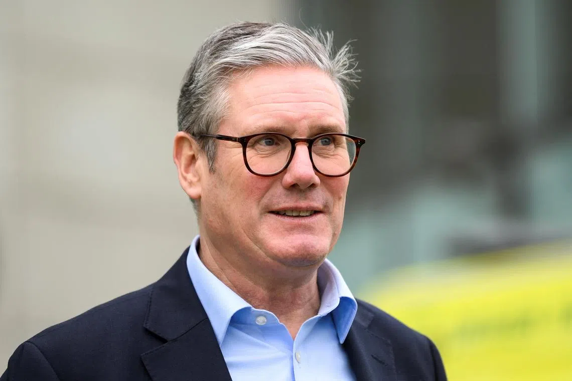 British Prime Minister Keir Starmer reacts on the day of his visit, outside of London ambulance service dockside centre, in London, Britain, October 21, 2024. REUTERS/Jaimi Joy/Pool