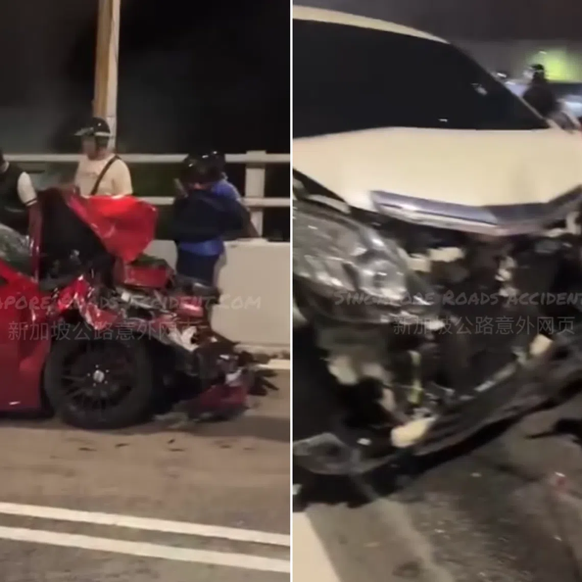 A driver and her 8-year-old male passenger were taken to hospital.