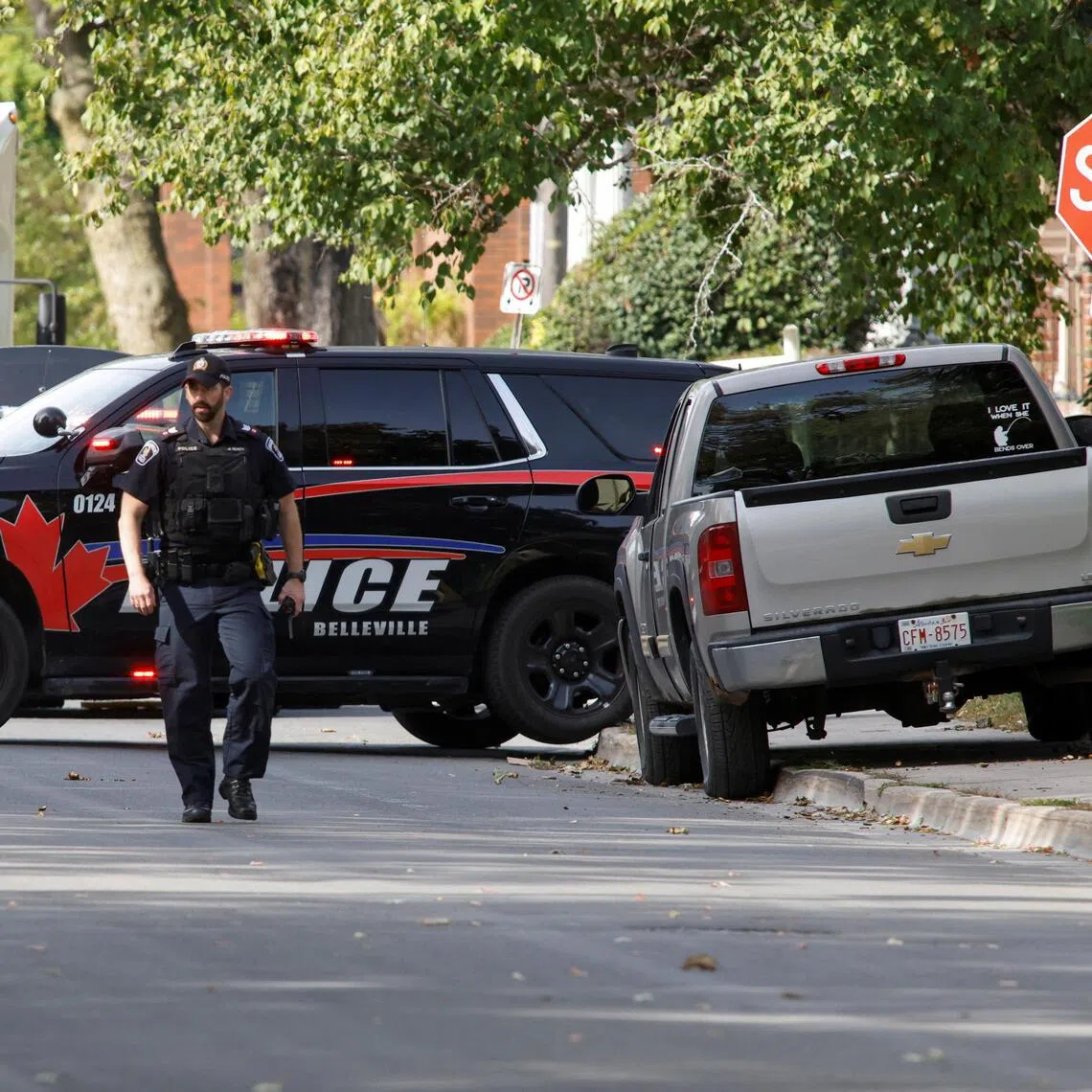 A 29-year-old man carrying a shotgun fired at police officers on Sept 20 outside a synagogue in Belleville, a city in southeastern Ontario.