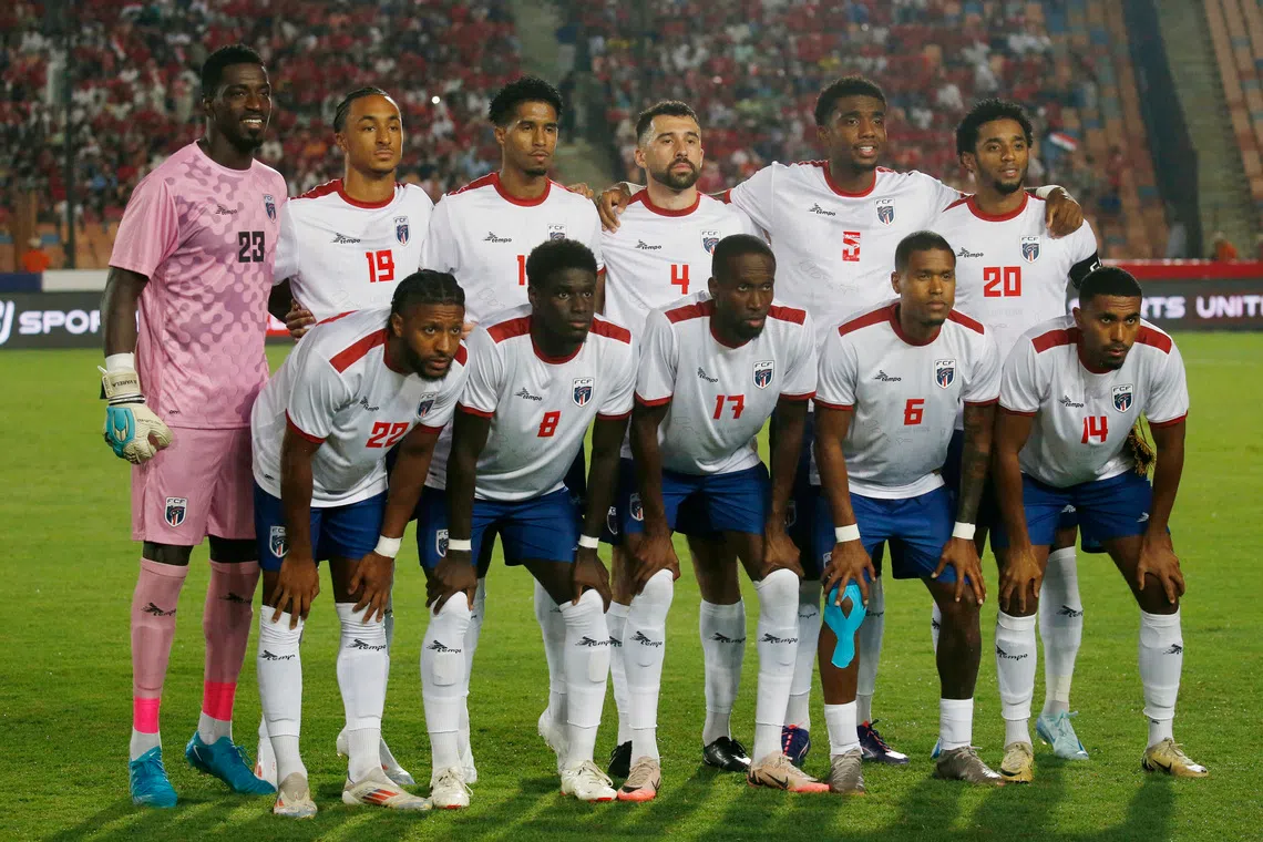 Cape Verde players posing for a team group photo before the match against Egypt in September. 