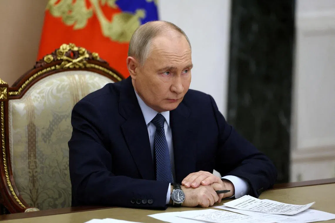 Russian President Vladimir Putin chairs a meeting in Moscow, Russia on Nov 22, 2024. 