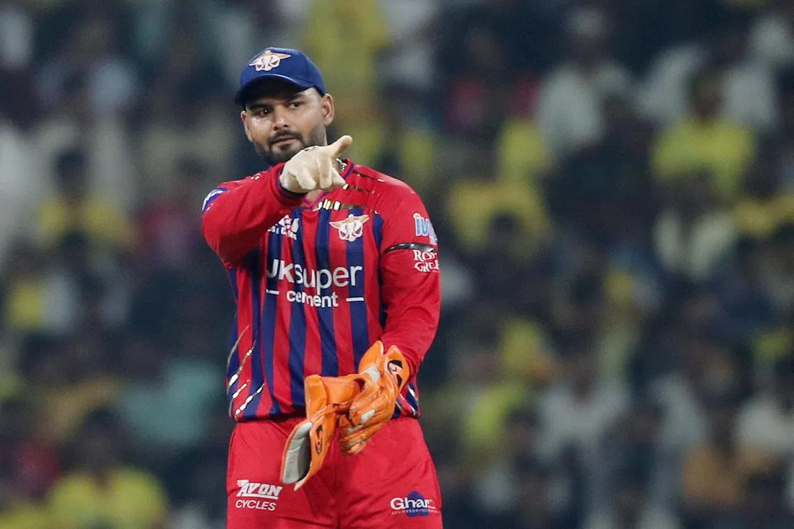 Cricket - Indian Premier League - IPL - Lucknow Super Giants v Chennai Super Kings - Bharat Ratna Shri Atal Bihari Vajpayee Ekana Cricket Stadium, Lucknow, India - May 15, 2026 Lucknow Super Giants' Rishabh Pant gestures REUTERS/Stringer