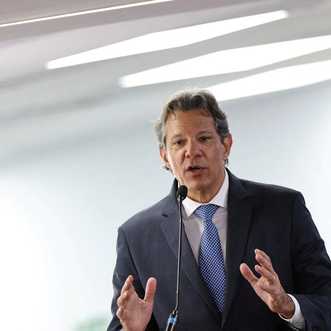 FILE PHOTO: Brazil's Finance Minister Fernando Haddad speaks during a ceremony to launch a digital platform for tax reform in Brasilia, Brazil January 13, 2026. REUTERS/Adriano Machado/File Photo