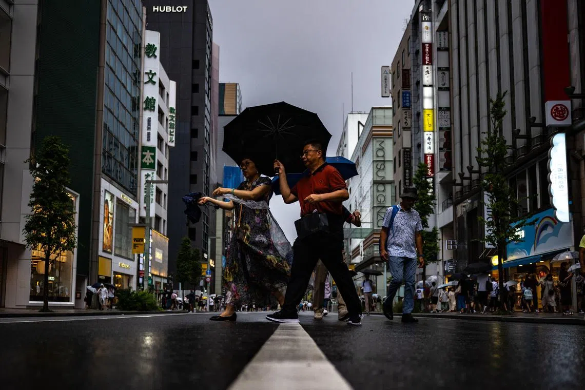 The Japan Meteorological Agency has called for precautions against heavy rain, mudslides and strong winds. 