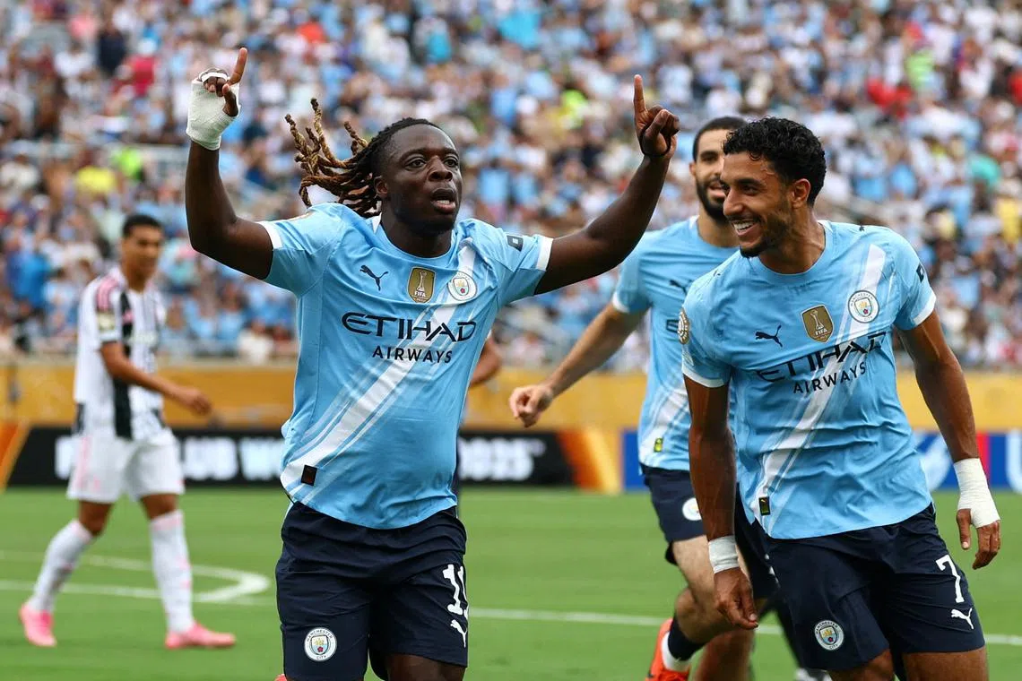 Soccer Football - FIFA Club World Cup - Group G - Juventus v Manchester City - Camping World Stadium, Orlando, Florida, U.S. - June 26, 2025 Manchester City's Jeremy Doku celebrates scoring their first goal REUTERS/Kai Pfaffenbach