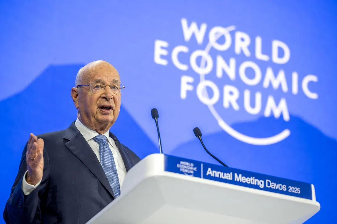 Prof Schwab established the WEF in 1971 with the aim of creating a forum for policymakers and top corporate executives to tackle major global issues.