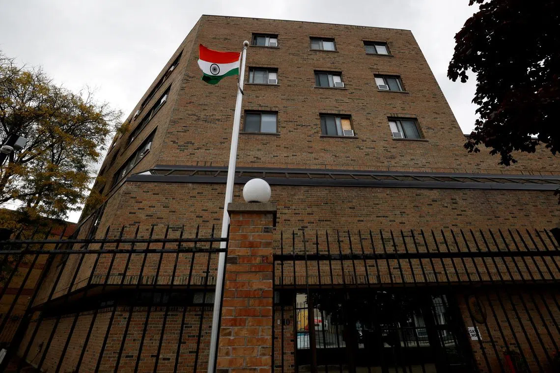 FILE PHOTO: The Indian High Commission building in Ottawa, Ontario, Canada October 14, 2024. REUTERS/Blair Gable/File Photo