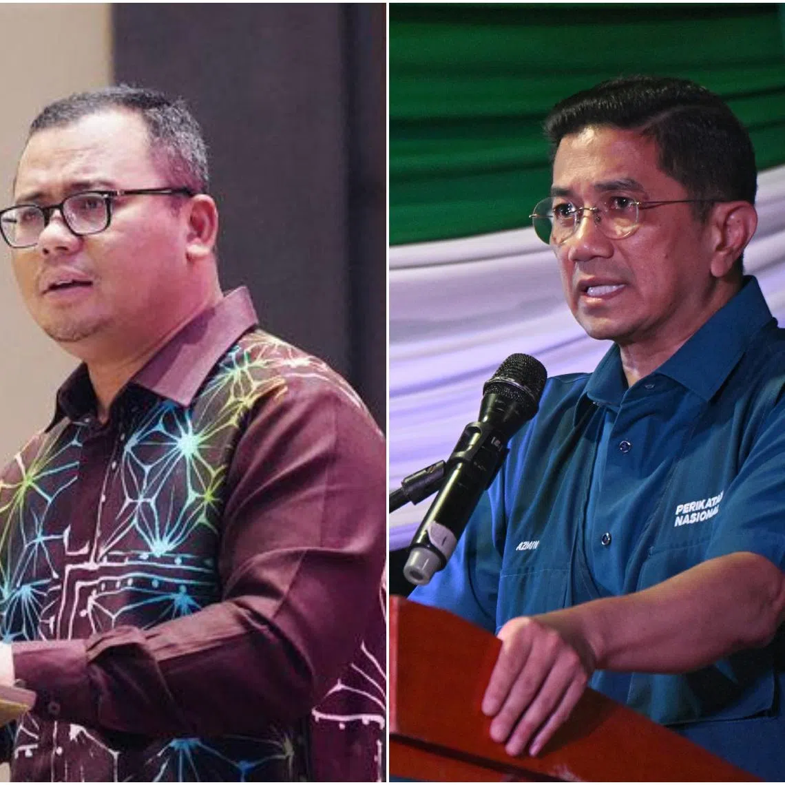 Taking centrestage were caretaker chief minister Amirudin Shari (left) and his predecessor and mentor Azmin Ali.