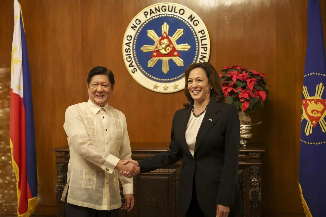 Mr Marcos last month meets US Vice President Harris, who reiterated support for a 2016 ruling invalidating Beijing’s expansive South China Sea claims. 