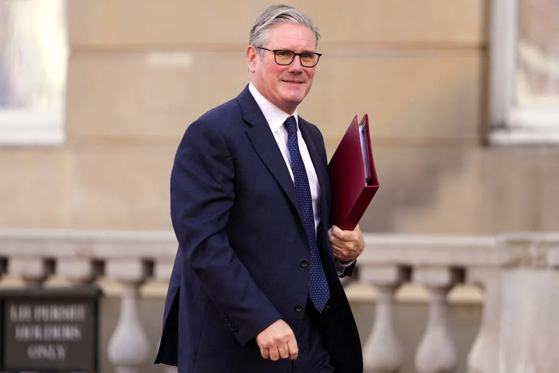 Britain's Prime Minister Keir Starmer arrives for a meeting of leaders from six Western Balkan nations with British and European officials at a Western Balkans Summit in London, Britain, October 22, 2025.    Kirsty Wigglesworth/Pool via REUTERS