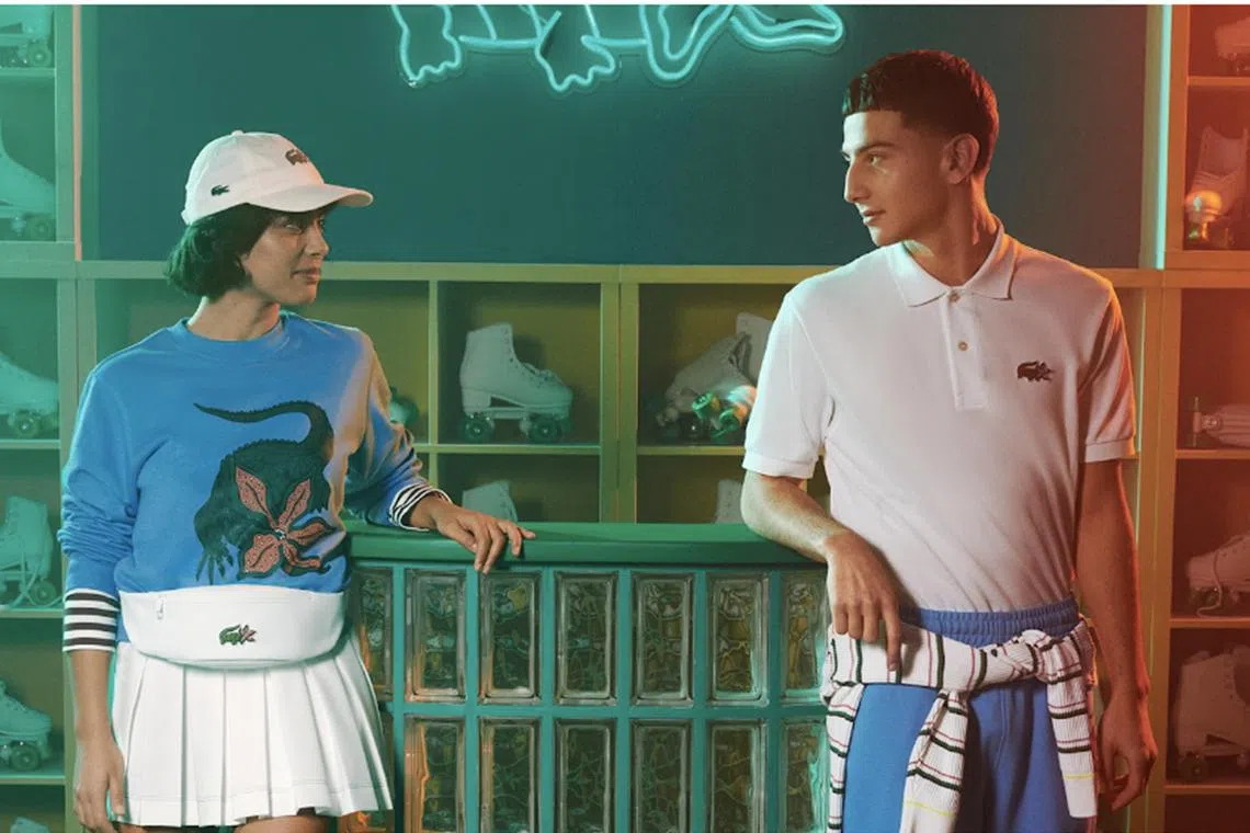 A collaboration between streamer Netflix and fashion brand Lacoste covers eight of its most popular shows, including Stranger Things.