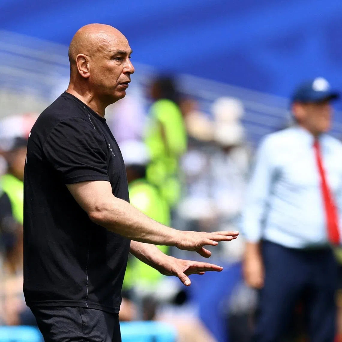 Soccer Football - FIFA World Cup 2026 - Group G - Belgium v Egypt - Seattle Stadium, Seattle, Washington, U.S. - June 15, 2026 Egypt coach Hossam Hassan reacts REUTERS/Albert Gea