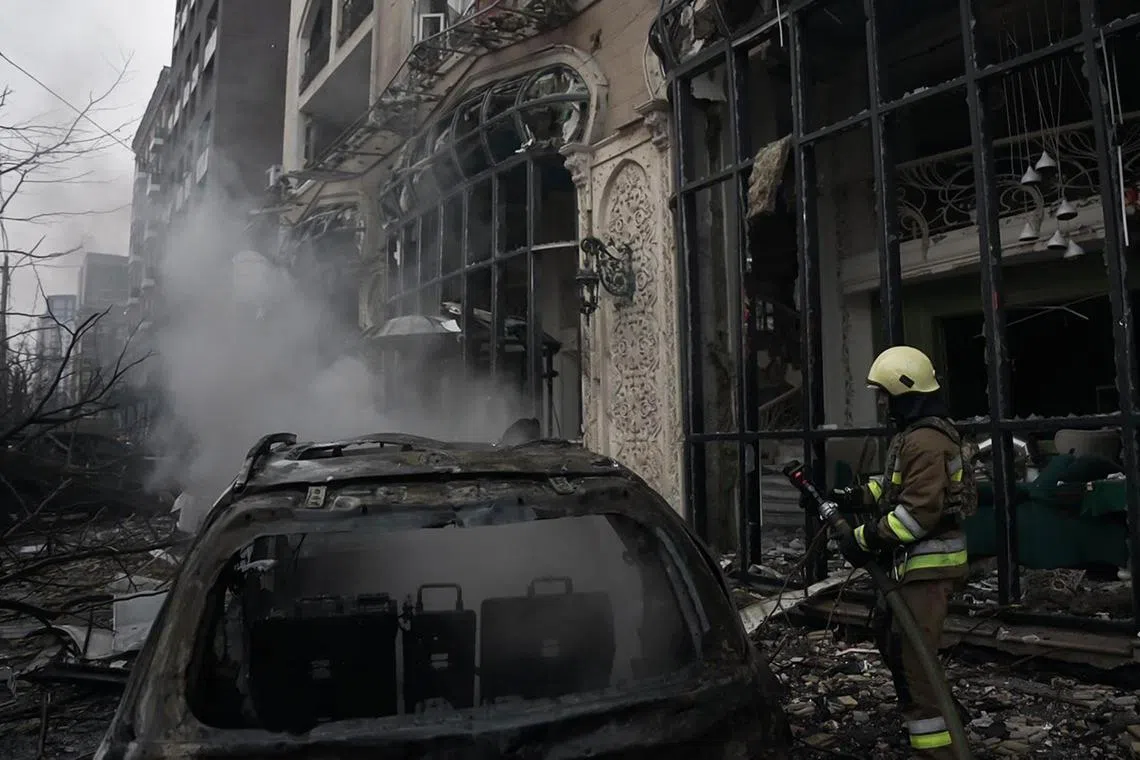 Ukrainian officials said the Russian missile attack on Dec 20 killed one person and damaged buildings across Kyiv after explosions were heard in Ukraine’s capital.