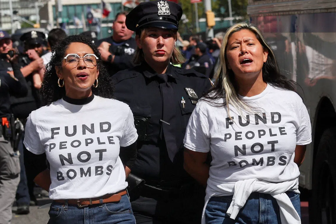 Police arrest actors, politicians protesting against Netanyahu outside UN