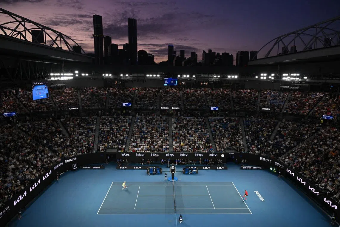 Tennis - Australian Open - Melbourne Park, Melbourne, Australia - January 26, 2025 General view during the final between Germany's Alexander Zverev and Italy's Jannik Sinner REUTERS/Jaimi Joy