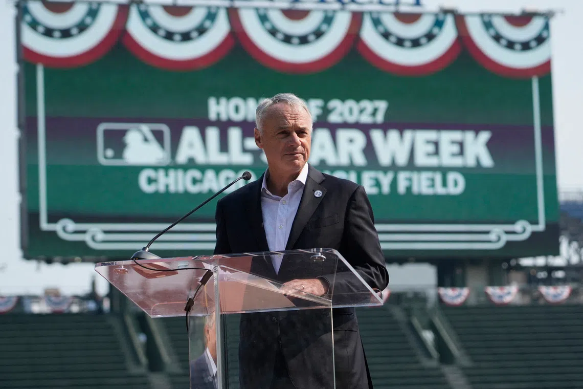 Baseball commissioner Rob Manfred said logistical issues still needed to be worked through for Major League players to take part in the Olympics.