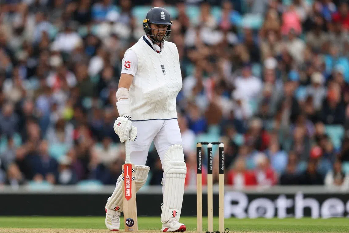 FILE PHOTO: Cricket - International Test Match Series - Fifth Test - England v India - Kia Oval, London, Britain - August 4, 2025 England's Chris Woakes Action Images via Reuters/Paul Childs/File Photo