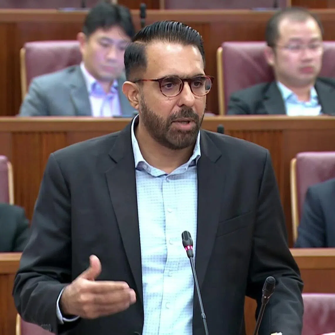 Pritam Singh speaking at the Parliament on Oct 14, 2025.
