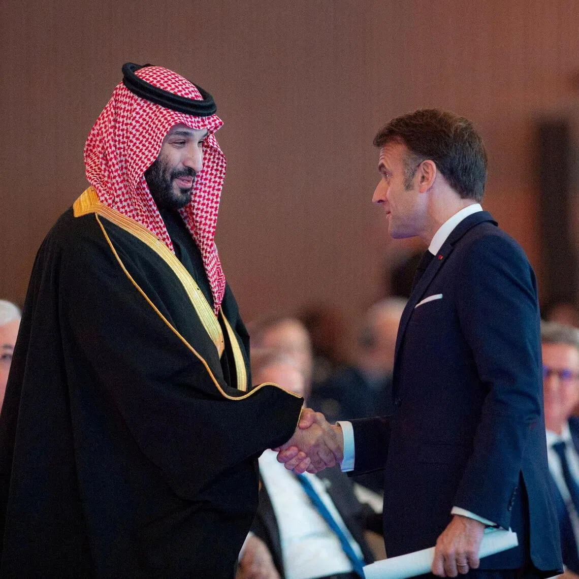 French President Emmanuel Macron (right) will host Saudi Crown Prince Mohammed bin Salman  at the closing ceremony of the Esports World Cup.