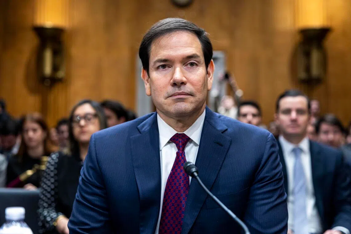 US Secretary of State Marco Rubio testifying at a Jan 28 Senate Foreign Relations Committee hearing to examine US policy towards Venezuela.