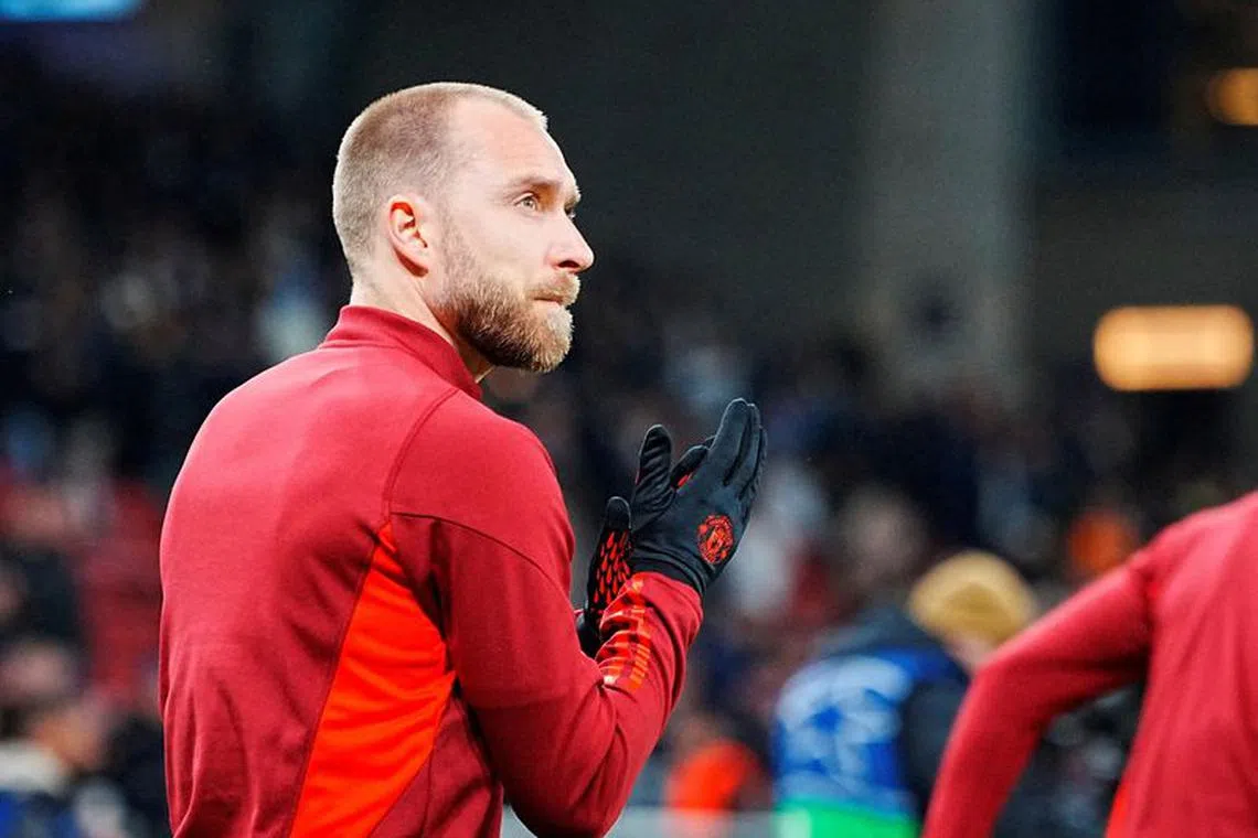 FILE PHOTO: Soccer Football - Champions League - Group A - FC Copenhagen v Manchester United - Telia Parken, Copenhagen, Denmark - November 8, 2023 Manchester United's Christian Eriksen during warm up before the match Liselotte Sabroe/Ritzau Scanpix via REUTERS/File photo