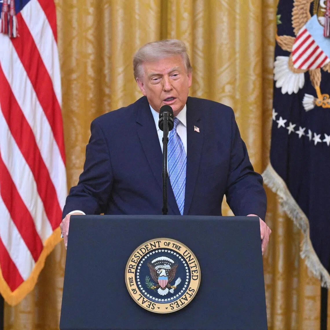 US President Donald Trump speaks about election security during an address to the nation at the White House in Washington, D.C., on July 16.
