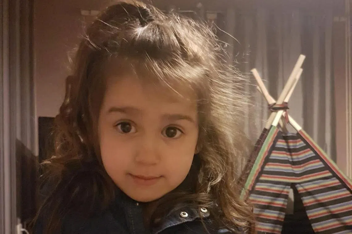 Sara Sharif, a 10-year-old girl who was found dead in her home in Britain in August 2023, poses for a photo in an unknown location in this undated handout image of Sara from when she was 4 years old. Surrey Police/Handout via REUTERS