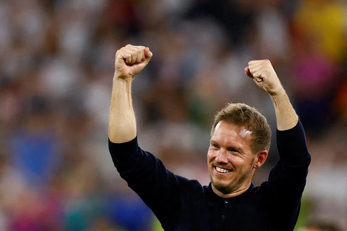 Soccer Football - Euro 2024 - Round of 16 - Germany v Denmark - Dortmund BVB Stadion, Dortmund, Germany - June 29, 2024 Germany coach Julian Nagelsmann celebrates after the match  REUTERS/Leon Kuegeler