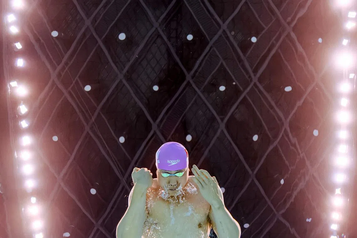 China's Qin Haiyang competing in the heats of the men's 200m breaststroke event during the Hangzhou 2022 Asian Games in Hangzhou, China on Sept 28.