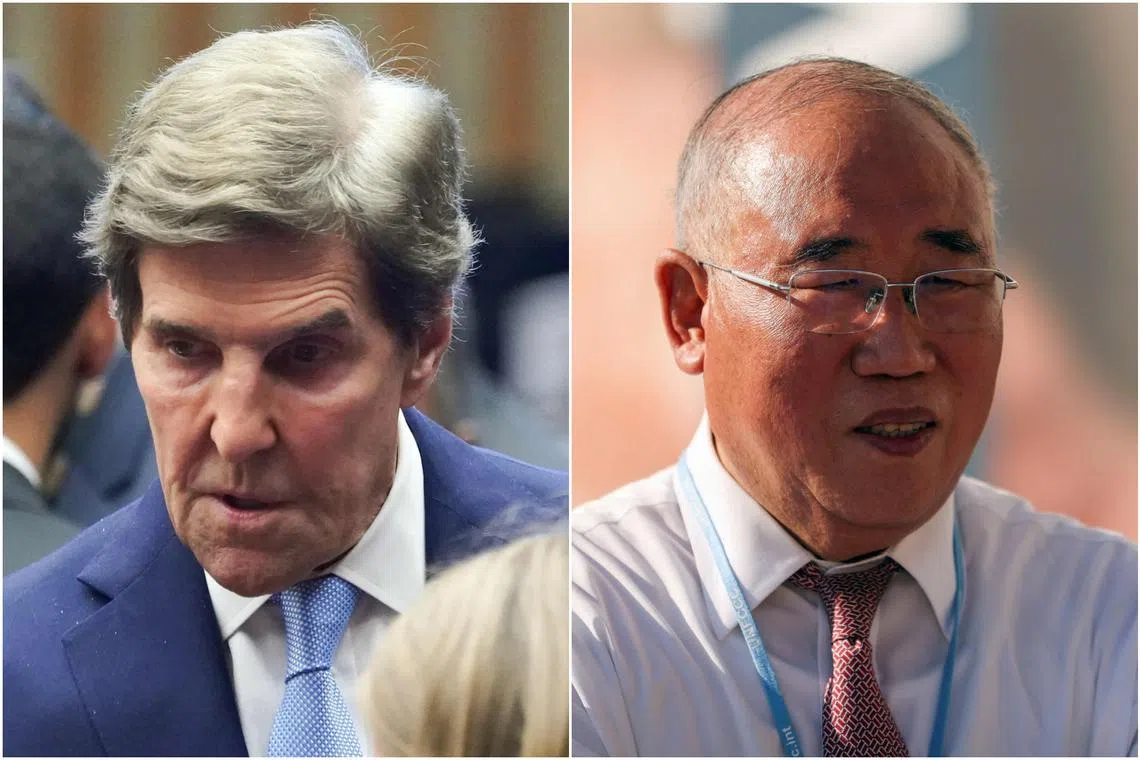 Beijing said the talks between US climate envoy John Kerry (left) and his Chinese counterpart Xie Zhenhua “ended successfully".