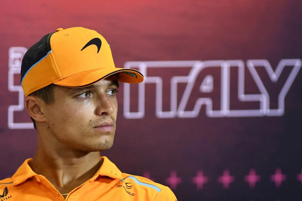 Formula One F1 - Italian Grand Prix - Autodromo Nazionale Monza, Monza, Italy - August 29, 2024 McLaren's Lando Norris during the press conference REUTERS/Massimo Pinca
