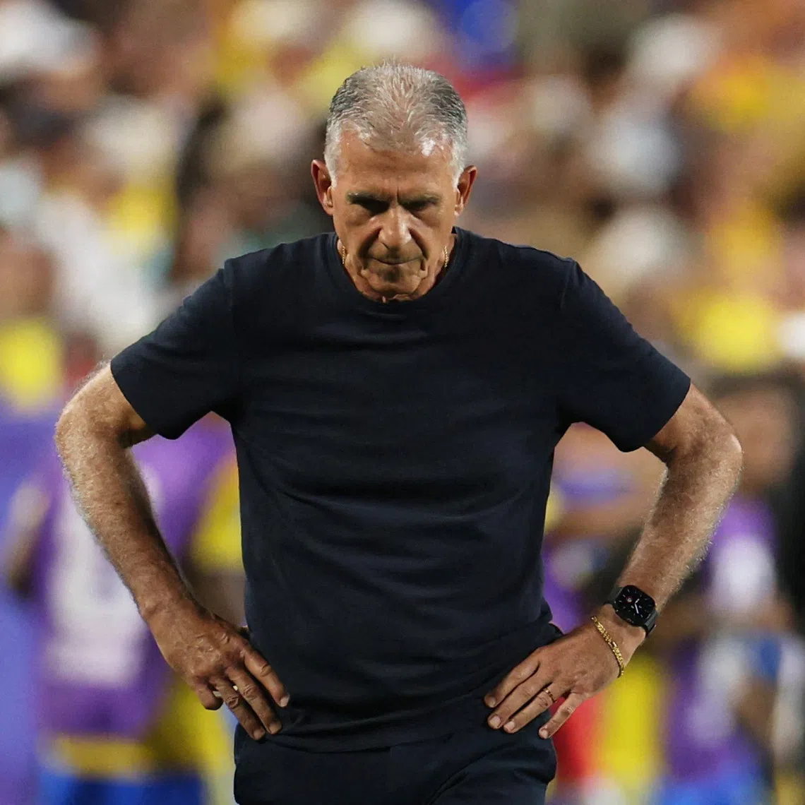 FILE PHOTO: Soccer Football - FIFA World Cup 2026 - Round of 32 - Colombia v Ghana - Kansas City Stadium, Kansas City, Missouri, U.S. - July 3, 2026 Ghana coach Carlos Queiroz looks dejected REUTERS/Siphiwe Sibeko/File Photo