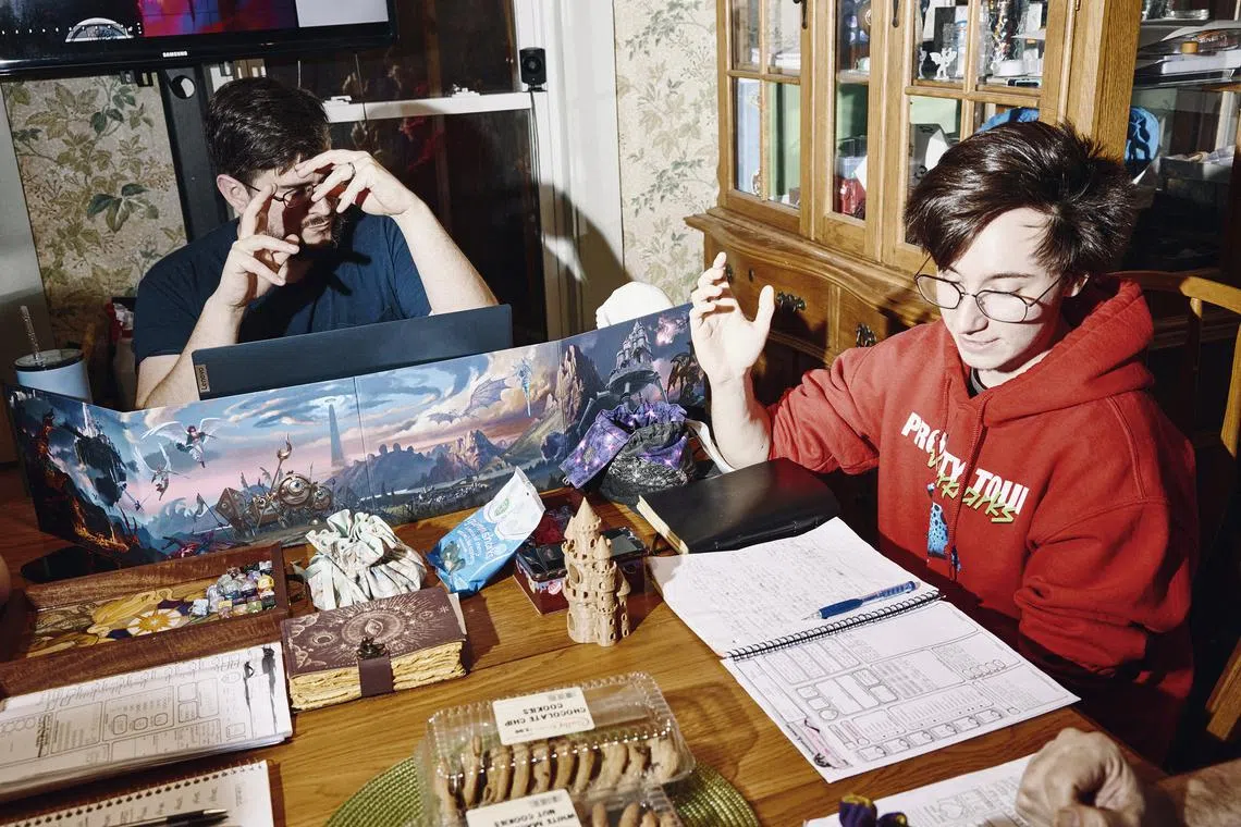 Kyle Smith plays a game of Dungeons & Dragons led by Dungeon Master Jeff Parrish.
