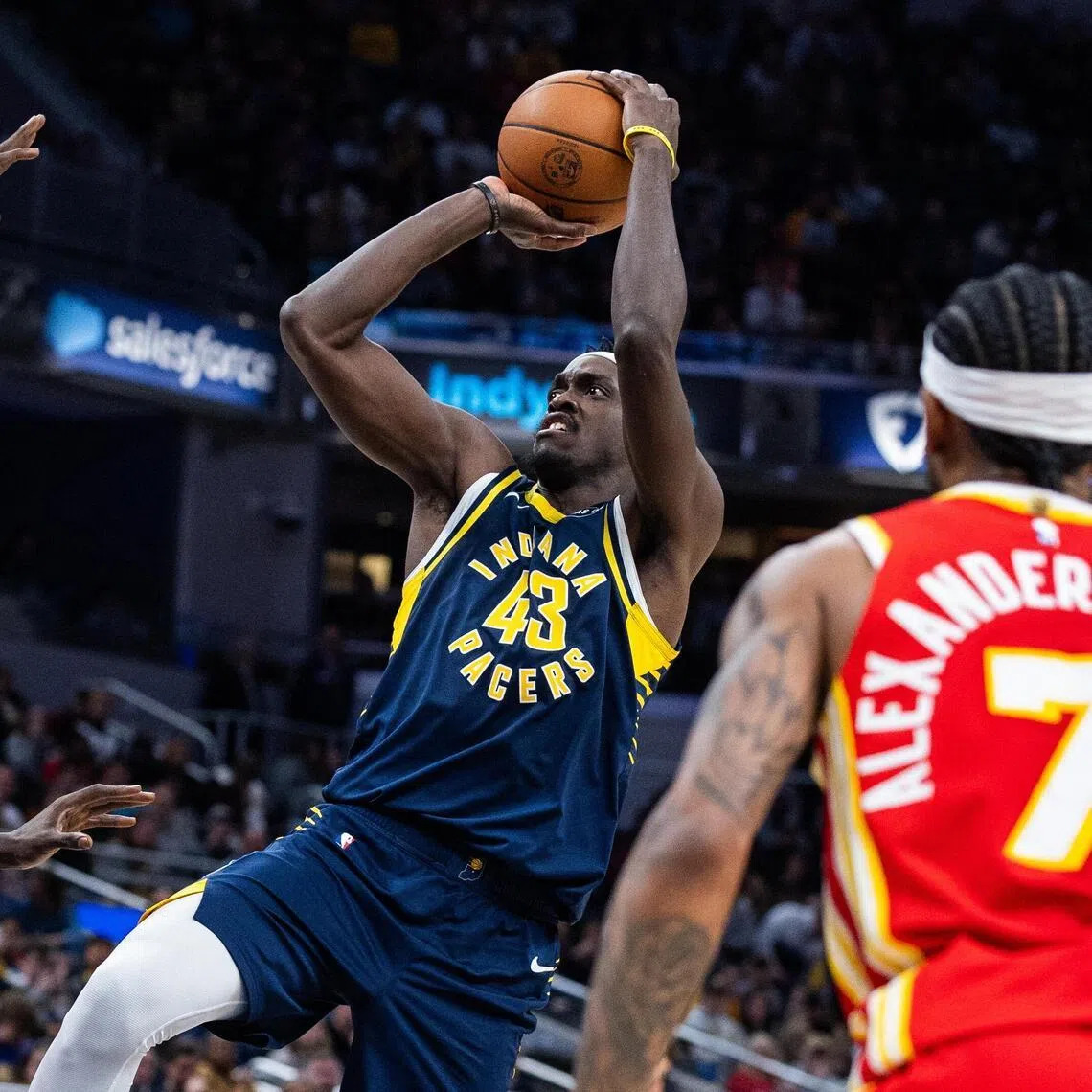 Forward Pascal Siakam leads the Indiana Pacers in scoring with an average of 23.8 points per game in the NBA this season.