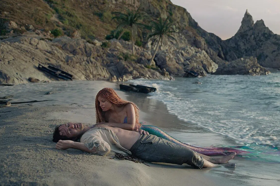 jolittle25 - (L-R)_ Jonah Hauer-King as Prince Eric and Halle Bailey as Ariel in Disney's live-action . THE LITTLE MERMAIDThe mermaid and the human at the centre of the story. The live action-remake hopes to introduce the story made famous in the 1989 animation to a new generation.

source: The Walt Disney Company