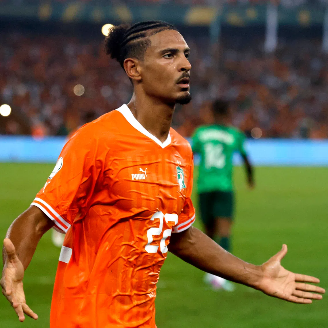Soccer Football - Africa Cup of Nations - Final - Nigeria v Ivory Coast - Stade Olympique Alassane Ouattara, Abidjan, Ivory Coast - February 11, 2024 Ivory Coast's Sebastien Haller celebrates scoring their second goal REUTERS/Luc Gnago