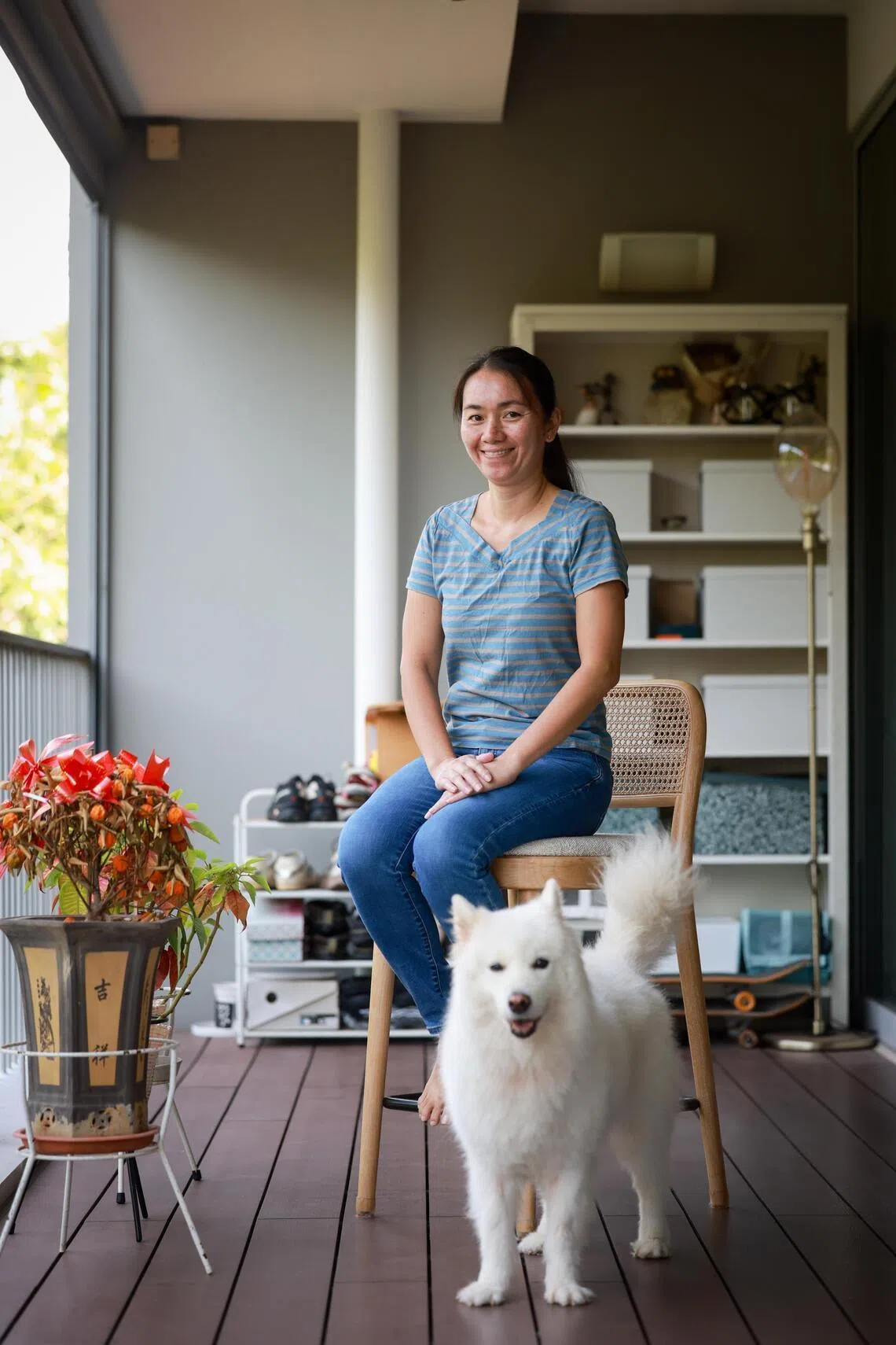 Domestic helper Myra Queman, mother of two, pictured on May 5.