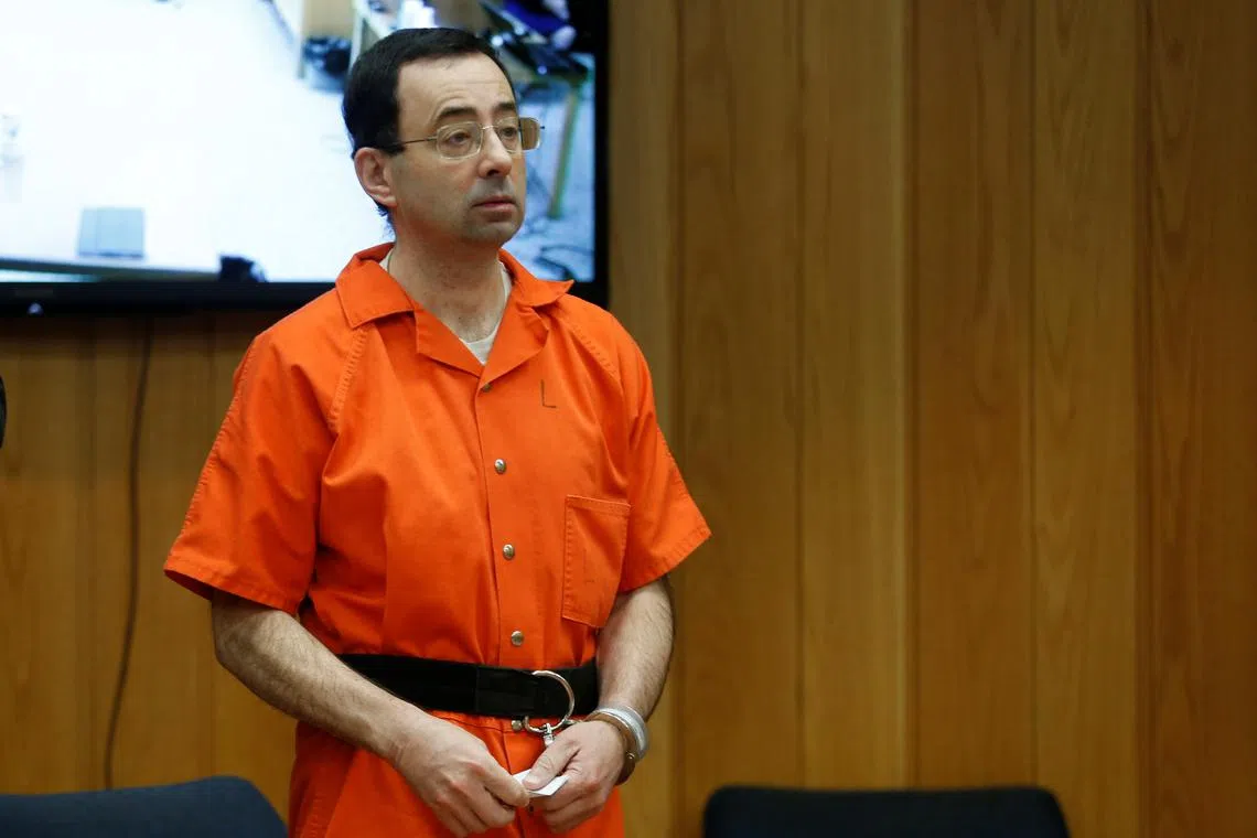 Larry Nassar was sentenced in 2018 to up to 175 years in prison for sexually abusing young female gymnasts.