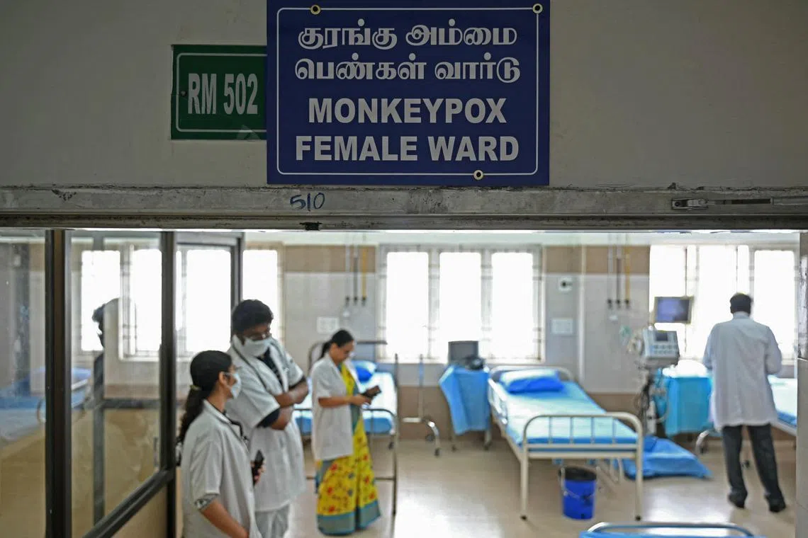 A newly set up mpox isolation female ward at a government hospital in Chennai on Aug 27, 2024.